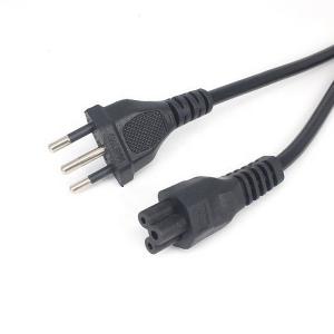 Wholesale IEC320 C5 3 Round Pin Power Cord For Brazil NBR14136 Standard 3x0.75 Square Core from china suppliers