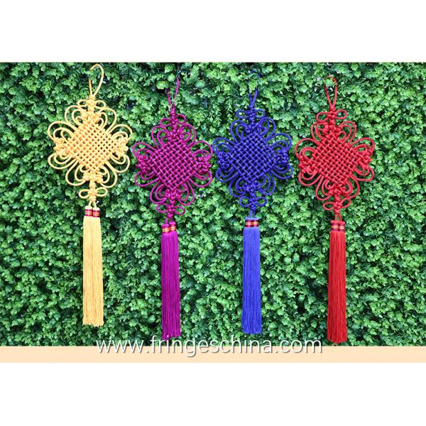 Traditional fluorescent tassels with chinese knot for home and graduation cap decoration