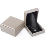 Tasteful Sleek Brushed Grain PU Leather Jewelry Packaging Box Case with LED