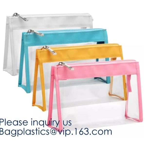 Hot Eco-Friendly Transparent Plastic PVC Cosmetic Bag With Zipper,Offset printing/Silk screen printing/Gravure printing/