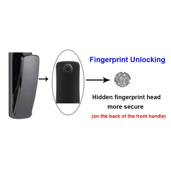 Anti Peep Fingerprint Access Door Lock 80mm App Fingerprint Lock