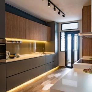 Wholesale Customized Veneer Color Kitchen Cabinets for Modern and Durable Villa/Apartment from china suppliers