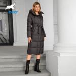 Hooded Thickened Long Cotton Coat With Slanted Placket And Pleats Fashion
