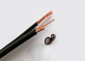 Wholesale OEM / ODM RG6 Coaxial Cable Two Powerline Black / White Coaxial Cable from china suppliers