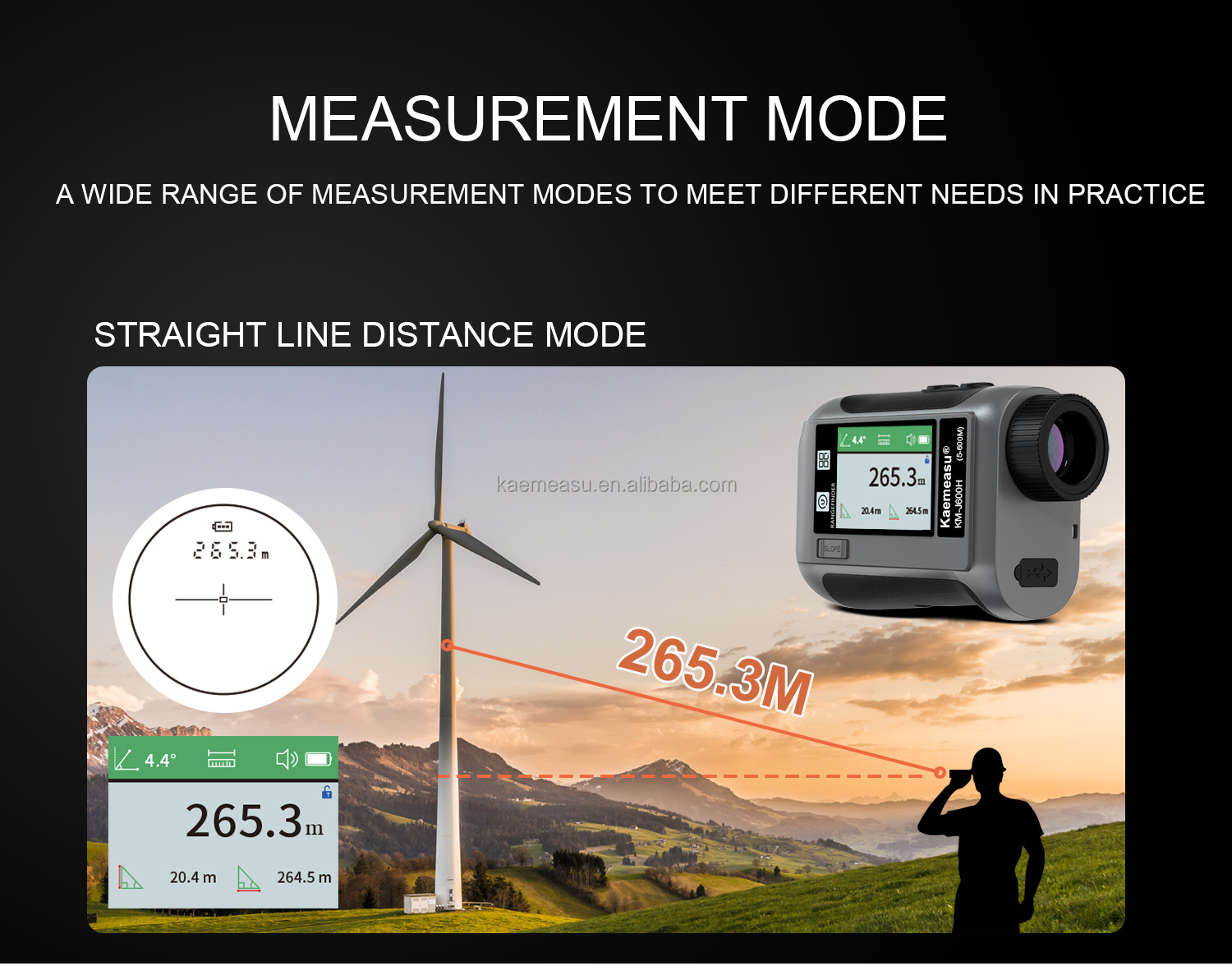 J1200m High Precision Laser Rangefinder Multifunction Device Real Estate Engineering