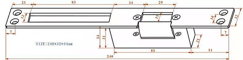 Long Type Electromagnetic Door Lock Electric Striker Lock OEM / ODM Service