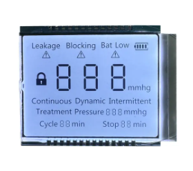 Monochrome White Custom Segment LCD Display HTN Positive 3.3V 27PIN