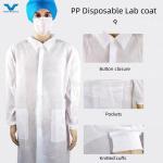 Spring/Autumn Season OEM Customized Non-Woven PP Lab Coat for Food Industry