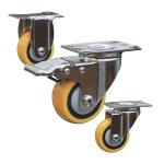 176lbs 75mm Yellow SS Heavy Duty Trolley Wheels Caster Wheels For Food Trolleys
