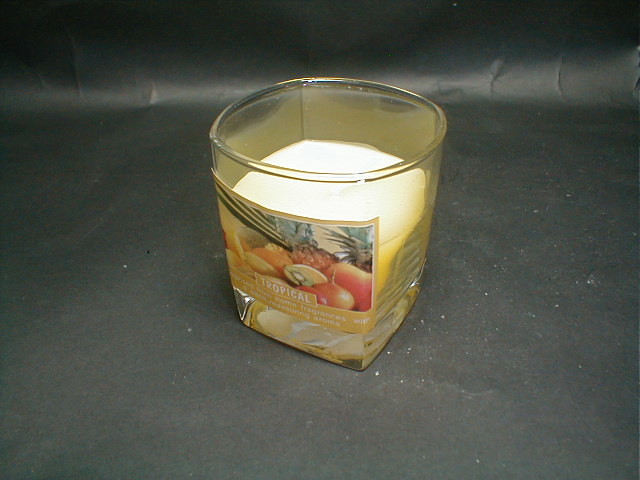 100% paraffin wax scented square glass candle with printing label