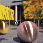 AISI304 800MM Brushed Hollow Steel Sphere , Hollow Metal Balls Matt Finish For