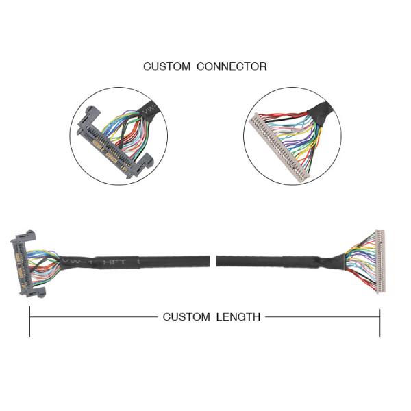 30 pin Hrs Df14-30s LVDS LCD Cable , 50 pin Jae Fi-Re51hl Embedded Displayport Cable