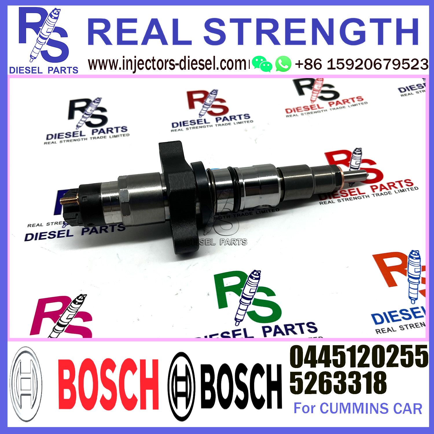 5263318 0445120255 Diesel Fuel Injector For CUMMINS Dodge Ram 2500 Pickup 5.9 TD