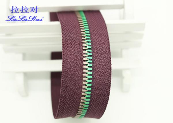 Garments / Bags Brass Long Chain Zipper Silver Teeth Polyester / Cotton / Aramid