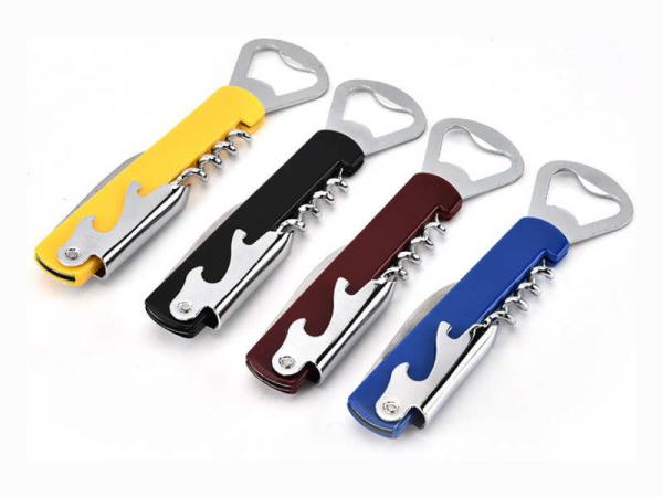 Quality 3 in 1 good quality stainless steel and plastic wine accessories wine cork screw, beer bottle opener, kitchen tool for sale