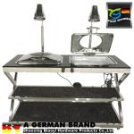 Combined Mount In Oblong Chafing Dish With Heat Lamps In Natural Stone Table