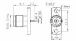 2.4mm 2 Hole Flange Female RF Connector Jack With Cylindrical Contact 0.4mm Pin