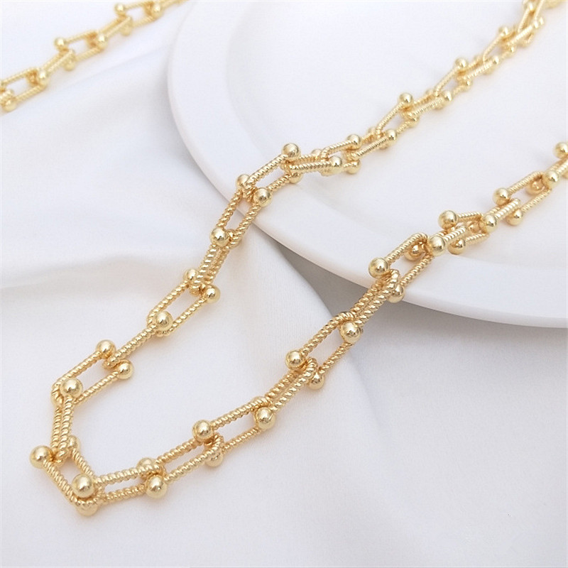14K Plated Gold U-shaped Chain For DIY Bracelet Necklace Earrings Jewelry Accessories