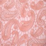 F50280 51-52" customizable peach wholesale embroidery mesh lace fabric for
