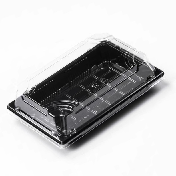 Japanese style commercial sushi box disposable rectangular blister container with lid sashimi takeaway packaging box