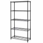 Black 5 - Layers Commercial Wire Shelving Unit For Healthcare Product Storage