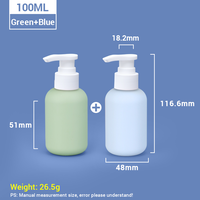 Travel Size 100ml 3.4oz Plastic Shampoo Bottles with Pump Cap