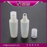 clear PET special style roller bottle with steel ball ,high quality white