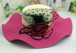 Unisex Summer Straw Beach Hat With Nylon Strip Ribbon / Mesh Inside Fabric