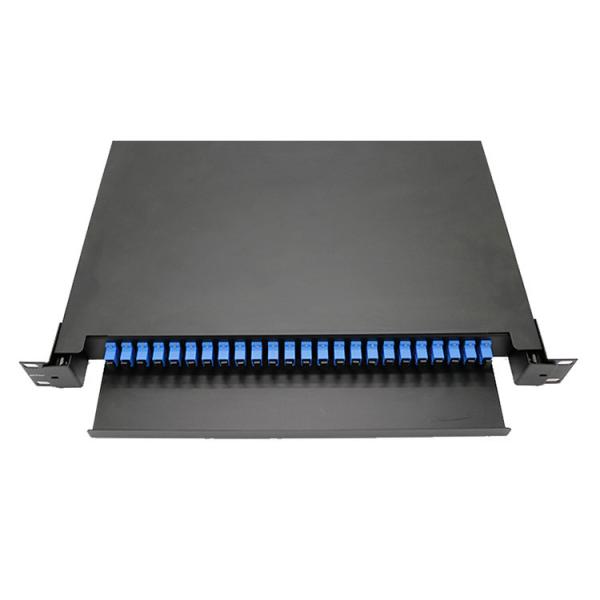 24 Port SC Type 1U SC Fiber Optic Patch Panel For Fiber Optic Cable Management