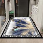 Polyester Fiber Entrance Door And Living Room Floor Carpet Plant And Flower