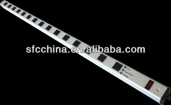 aluminium alloy UL approved American 16-outlet power strip, surge protector with