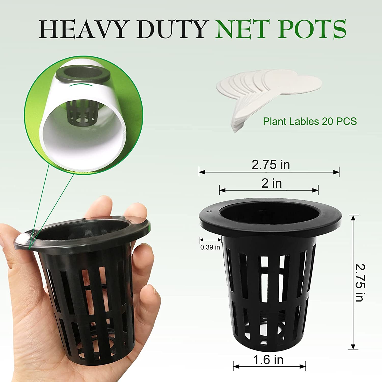 2" 3" 4" Hydroponic System Growing Plant Aquaponic Net Pot Durable Slotted Mesh Design