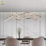 Stainless Steel Silicon Drop Kitchen Modern Pendant Light Five Circle For Living