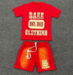 Adults 2 Piece T Shirt and Shorts Set Custom 100% Cotton Summer Tracksuit Sweat
