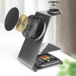 Aluminum Alloy Magnetic Wireless Charger for IPhone Samsung Qi Phones Earbuds
