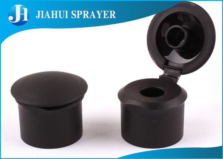 Customized Easy Open Plastic Flip Top Caps Hot Stamping Frosting For Dispensing Shampoo