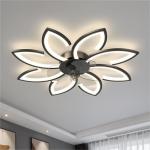 Fashion Art Multi-head Petal Inverter Bedroom Fan Light Scandinavian Minimalist