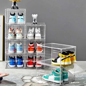 Wholesale Magnetic Plastic Acrylic Shoe Boxes Stackable Transparent from china suppliers