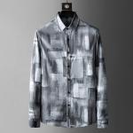 Long Sleeve Men's Flower Print Shirt in Custom Cotton All Over Plus Size Casual