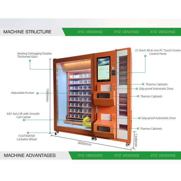 Commercial Automatic Fast Food Box Lunch Bread Sandwiches Vending Machine Hot Food Vending Machines
