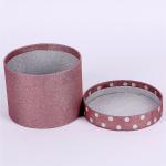 Round Pink Paper Tea Box Glitter , Cardboard Tube Boxes Full Color Printing