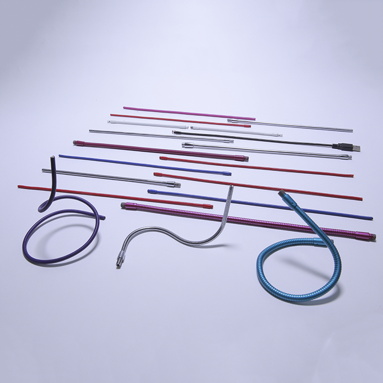 Custom Metal Gooseneck Tube Plating USB Light Bendable Steel Tubing 10mm