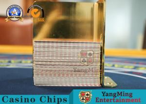 Wholesale Stainless Steel Metal Gold Color Poker Playing Cards Holder Backjack Table Casino Cards Upright Sign Stand from china suppliers