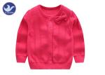 Vertical Pointelle Girls Shrug Cardigan , Cotton Pink Cardigan Sweater For Girls