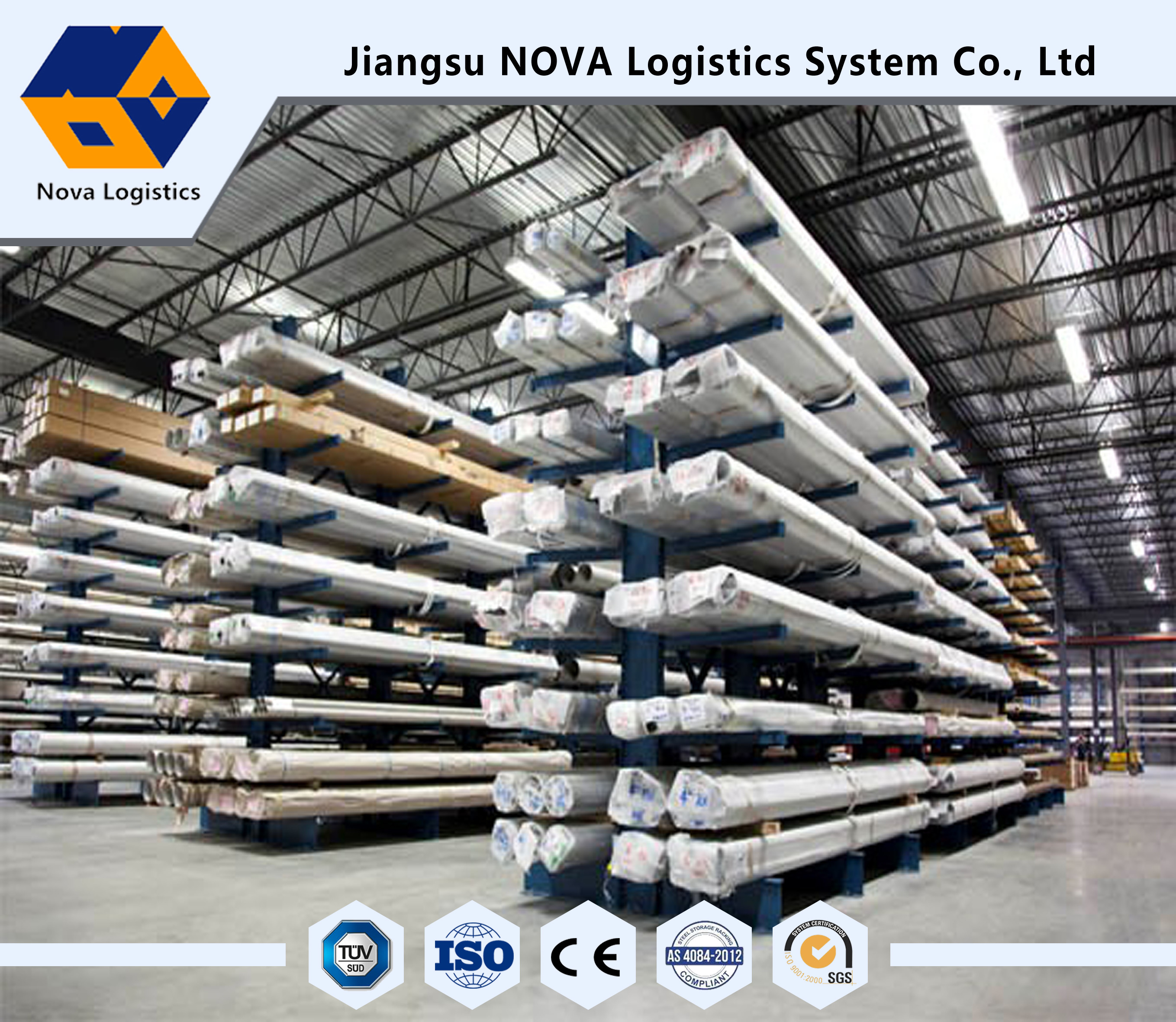 Industrial Storage Cantilever Racking Systems With Light Duty 50 - 200kg