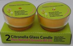 Wholesale 2PK Yellow Citronella glassl scented candle with the printed card and printed box shrinked from china suppliers