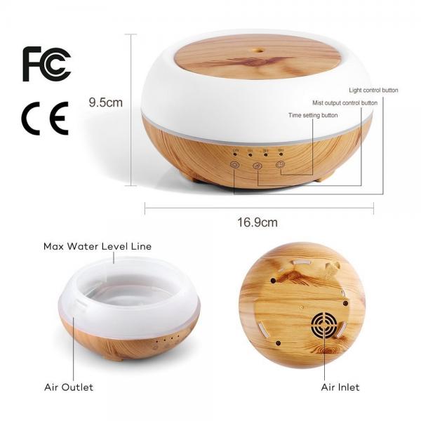 Aromatherapy Essential Oil Diffuser 300ml Wooden Aroma Diffuser with 7 Color LED Lights