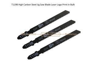 Wholesale T119B Carbon Jig Saw Blade Laser Logo Print in Bulk size:92mmX8x12T, Cutting Wood,Reciprocating from china suppliers
