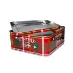 Christmas Empty Gift Tins Holiday Metal Tin Box with Window Square Cookie Tins