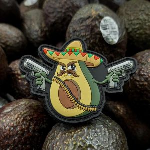 Avocado Silicone PVC Patches Waterproof Custom Rubber Patches For Garment
